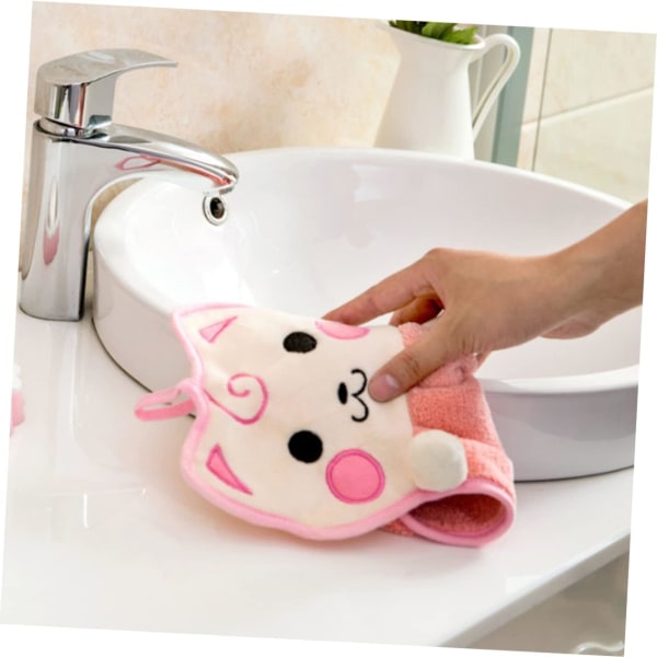 Børnebandana 2 stykker Pink søde håndklæder Kat hængende håndklæder Køkken