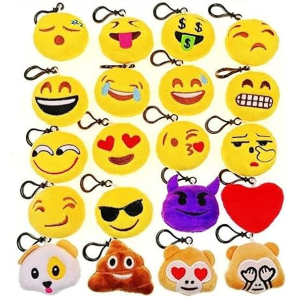 Emoticon-avainperä 6cm * 2cm, 5-osainen hymiöavainperäsarja lapsille
