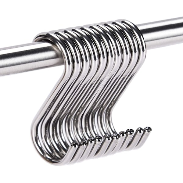 10 S-formede kroge i rustfrit stål S-formede kroge Hanger Hooks Kit