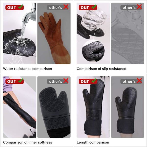 Silikonugnsvante-set 8 i 1 Vattentät och värmebeständig Kitche