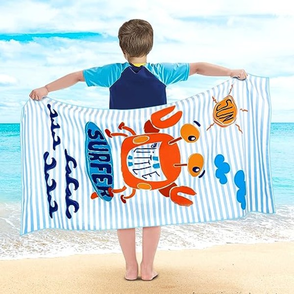 1st Strandhandduk för barn 100% Bomull 70x140 cm Absorberande och Qu