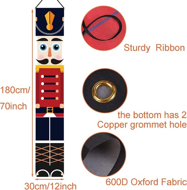 1 par 180 cm banner julepynt, udendørs julepynt rød