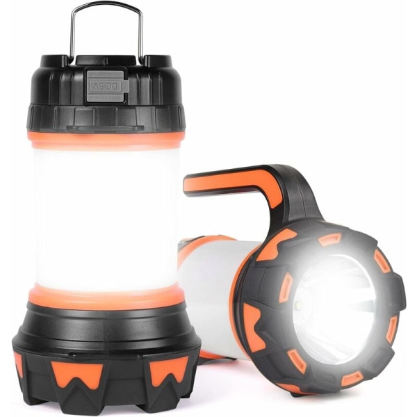 1 st orange uppladdningsbar LED-lykta, 1000 lumen 3600mAh 360° Cam