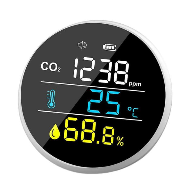 CO2-måler, digitalt temperatur- og fugtighedssensor, tester, luftkvalitet