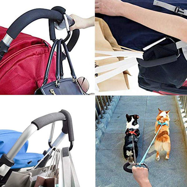 2 strollers krokar, universella babykrokar, barnvagnskarbinhake