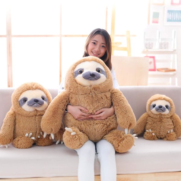 (Brun, 15,7 tommer) Cuddly Sloth Soft Toy Large Stuffed Animal S
