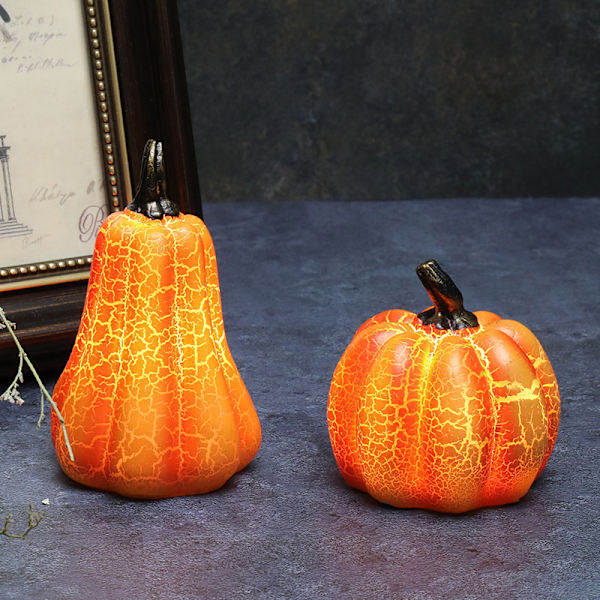 Halloween Resin Gresskarlys, LED Halloween Gresskarlykt, Sma
