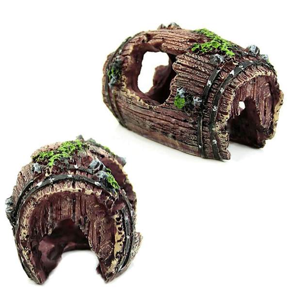 Giftfri harpiks fiske tank ornament brudt tønde hule layout dekoration