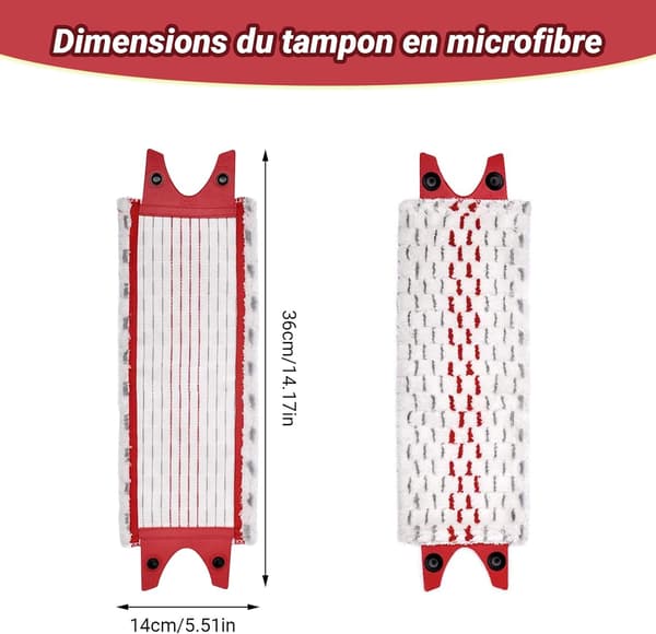 4 stk. mikrofiberputeerstatning, mikrofiber flate moppehoder for V