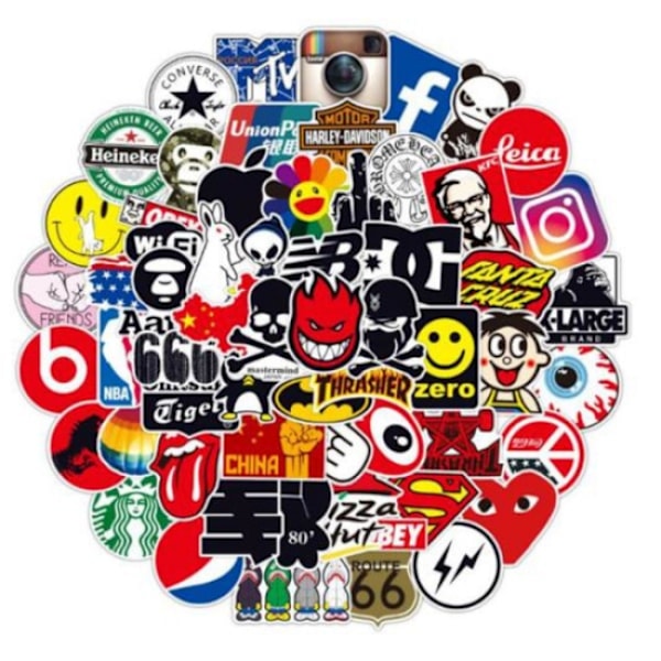 100 stk. Fashion Graffiti Stickers Vandtætte Laptop Bagage Skate