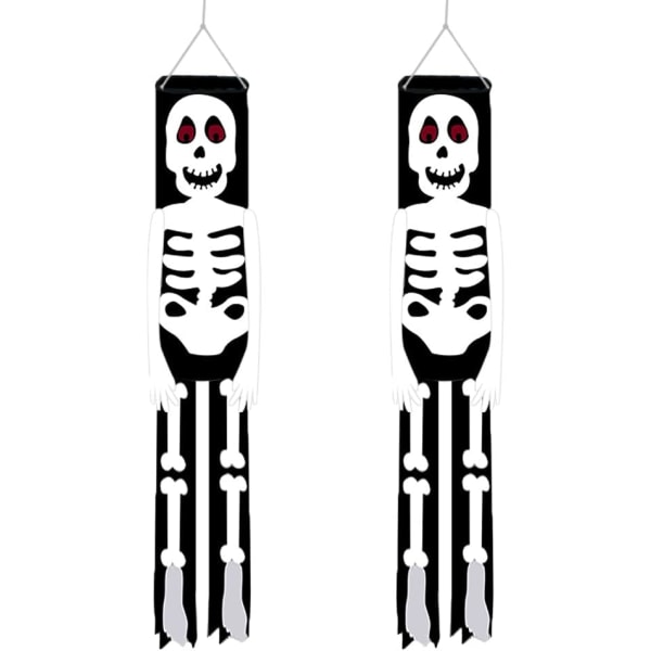 2 stk. store Halloween spøkelsesvindsokker, for utendørs hage uteplass plen