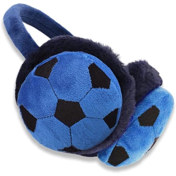 Fotballblå lodne vinterøreklokker for barn Cute Fox Plysj øreklokker i fuskepels G