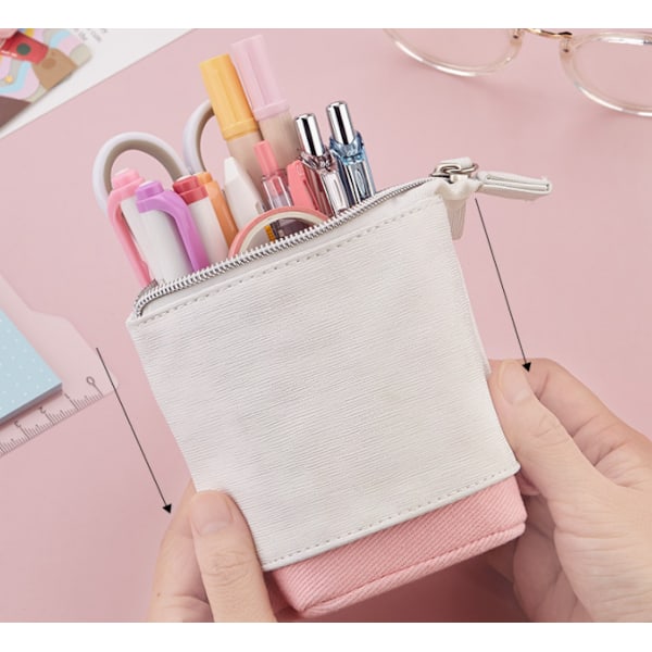 Retractable Pencil Case, Durable Canvas Telescopic Pencil Case St