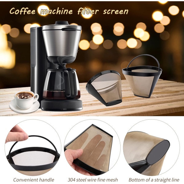 1PCS Permanent Kaffeefilter Filter, 100 Mesh Wiederverwendbarer Kaffeefilter
