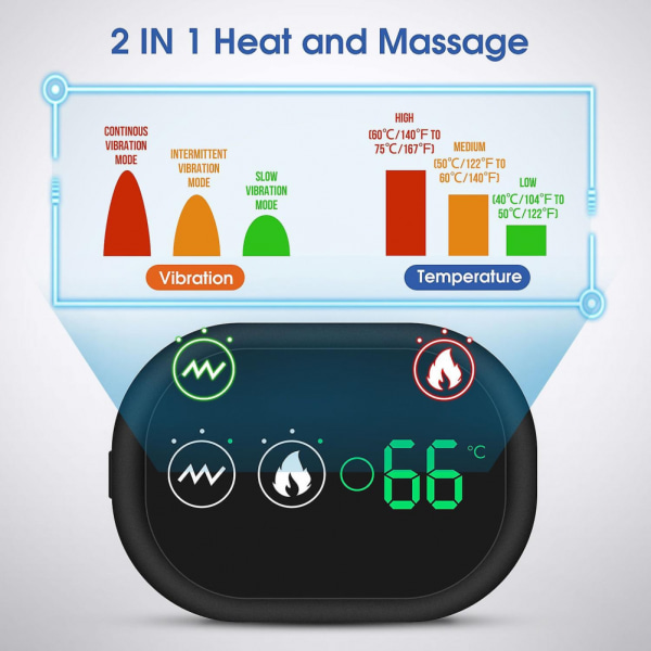 Elektriske massage skulderpuder 3-trins justerbar controller shou