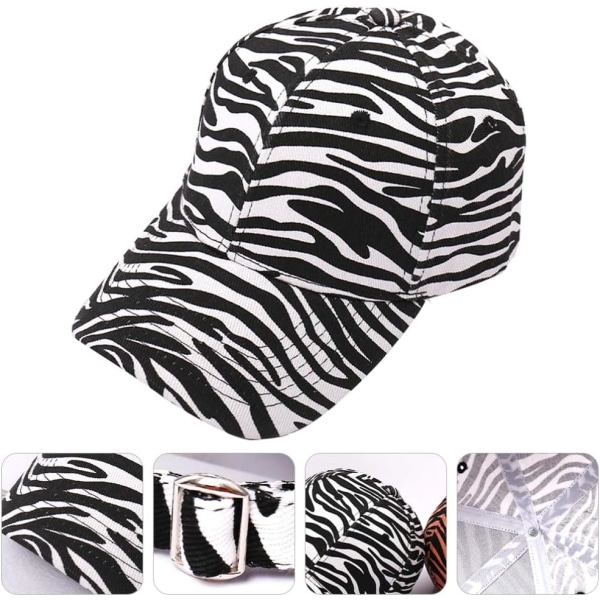 Cow-Stripe baseball cap Zebra Print Peaked Cap Cotton Linen Peake