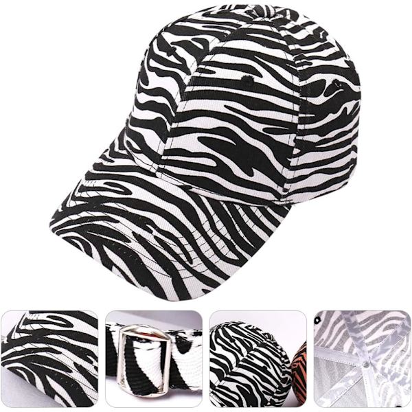 Kuh-Streifen Baseball Cap Zebra Print Peaked Cap Baumwolle Leinen Peake