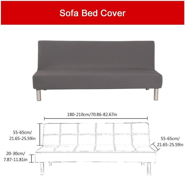 Silvergrå armstödslös sofföverdrag med elastiskt bäddmadrassskydd