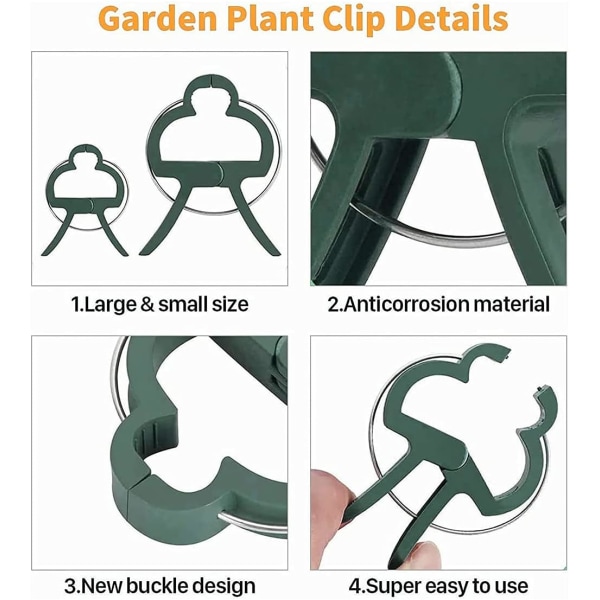 100st små växtklämmor, fjäderklämmor växtstöd för tomater