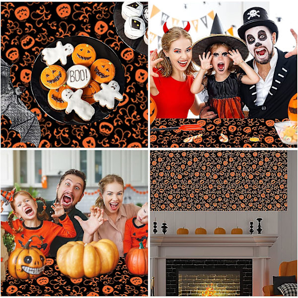 2-pack Halloween-bordsduk Halloween skräck bordsduk vattentät