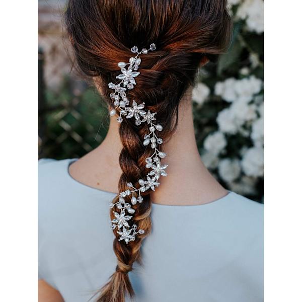 Rhinestone bröllopshuvudband Huvudband, Silver Hair Vine Headpiec