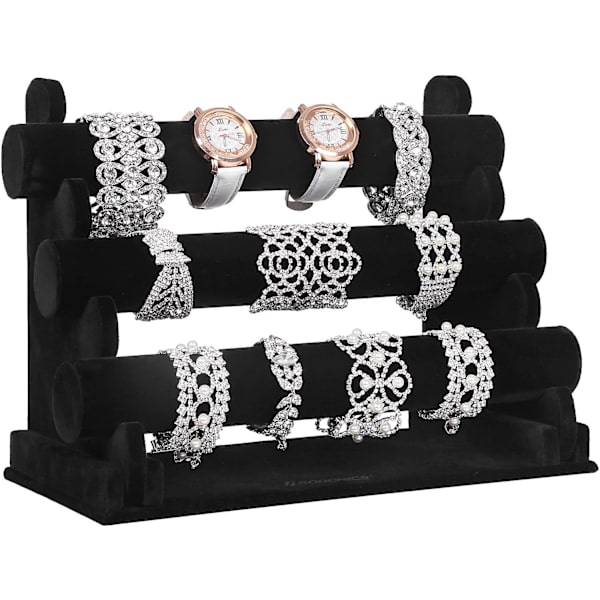 Displayställ, Smyckeshållare, Smyckesförvaring, 3 stänger, Halsband