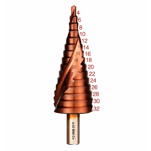 HSS M35 Trin Drill Bits 4-32mm Pagoda Bund Drill Bit Sæt Stor