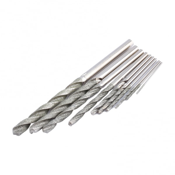10 st, 0,8-4,0 mm, diamantslipset, borr för glastegel a