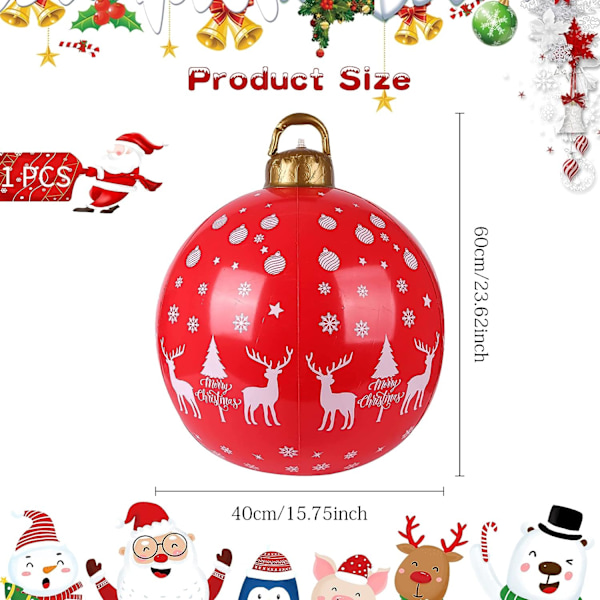 PVC oppustelig julekugle gigantisk dekoreret julekugle PVC