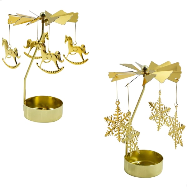 2 stk Tealight Holder, Tealight Holder - Roterende Lysestake