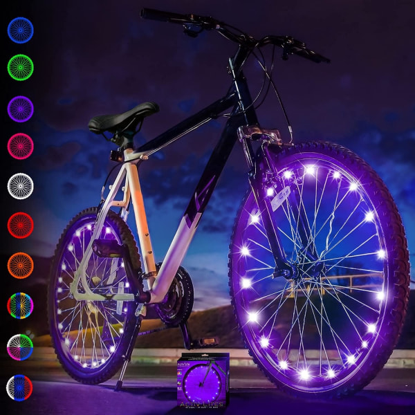 Pakke med 2 dekk LED-sykkelhjullys! Bli lysere og synlig f