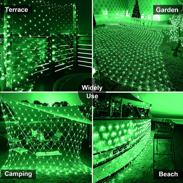 Solcelle Net Lights, 3m x 2m Net Solcelle Lyskæde, Vandtæt Sol