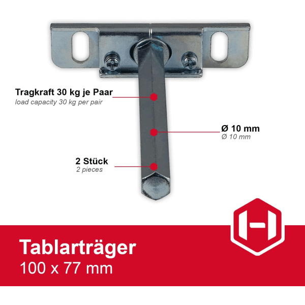 Metalbeslag til flydende hylder - Lavprofil vægbeslag - C