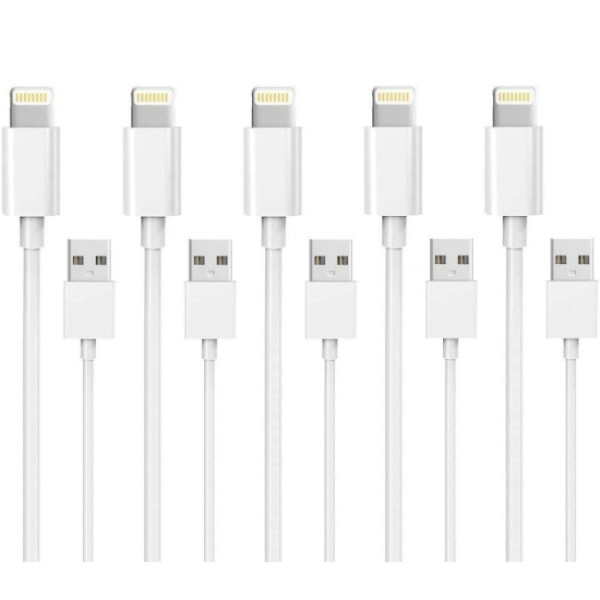 5-pack 1 meter Lightning-laddare för iPhone 13/12/11/ Xs/Max/X/8/7/6/5/SE Wh