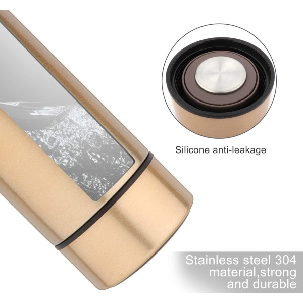 Isoleringskop, Champagne Termoskop 17 OZ / 500ML, BPA-fri PVC