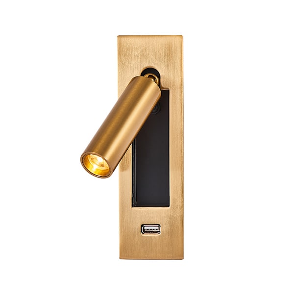Leselampe LED-hodelampe skjult bryter nattbordslampe, USB