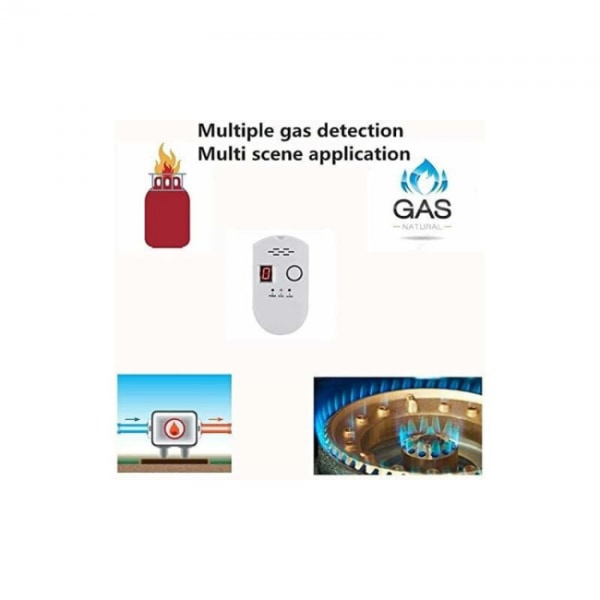 1 stk Détecteur de gaz, détecteur de fuite de GPL/gaz naturel/gaz d