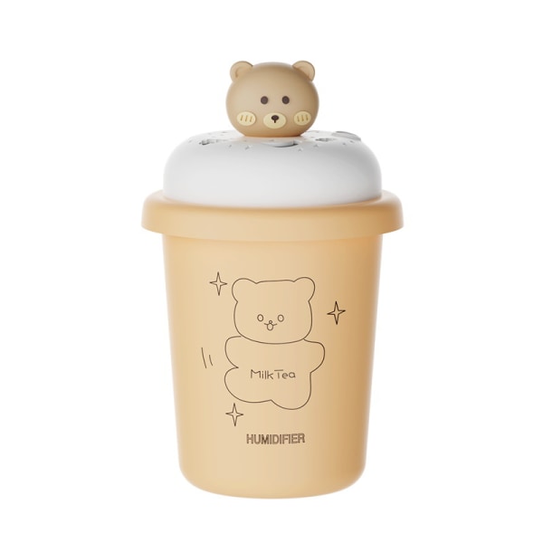 Mini Pet Home Car USB Milk Tea Cup Aroma Luftfuktare (Bear)