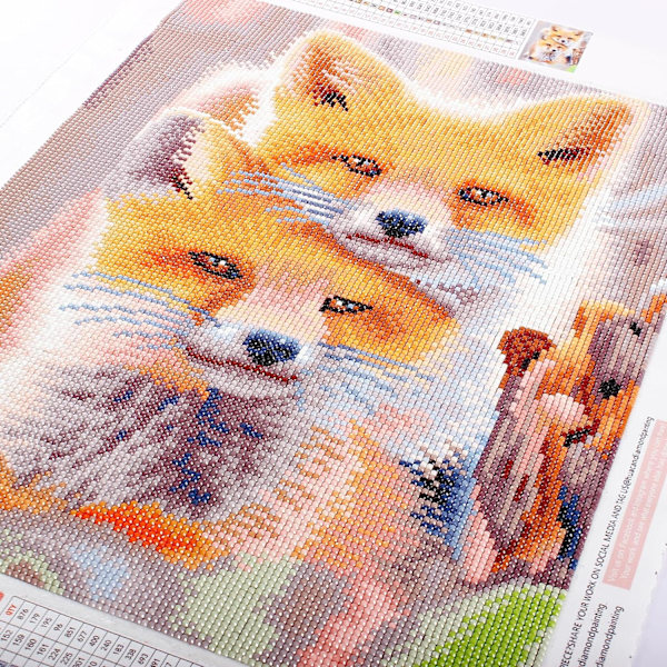 30 x 40 cm DIY 5D Diamantmålning Räv A