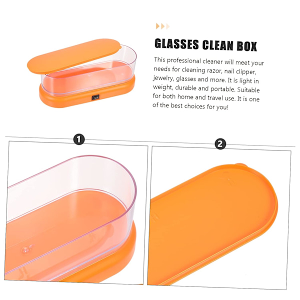 1PC orange Box Tvättmaskin Glasögon Rengöring Säker Protes Adhes