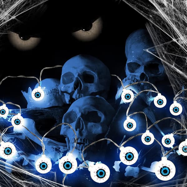 1 st vit Halloween ljusslinga, 3M 20 LED-ögonslinga