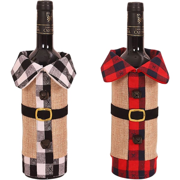 2 Piece Christmas Red Wine Bottle Bags Gift Warp Pouch XmasTable