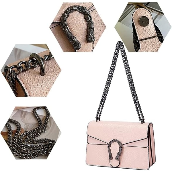 Kvinder Crossbody Aften Taske - Slange Print Læder Messenger Taske C