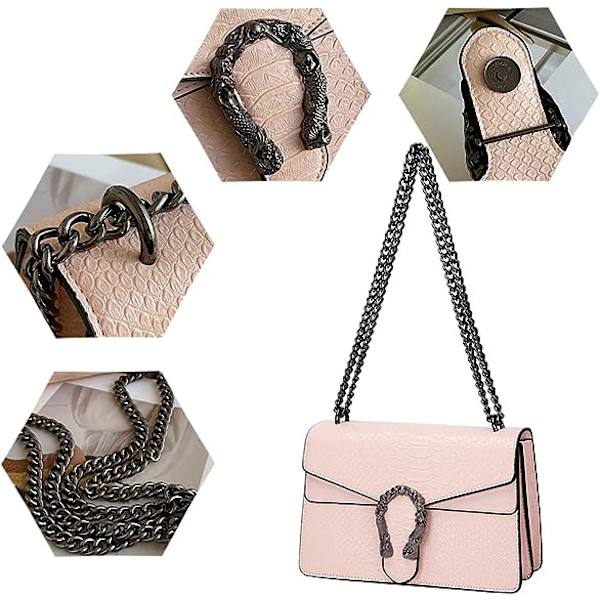 Kvinners Crossbody Aftenveske - Slange Skinn Lær Messenger Bag C