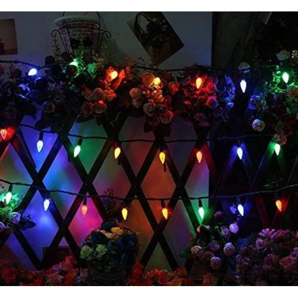 Jordbær lyskæde, 50 LED 5M LED jordbær lyskæde