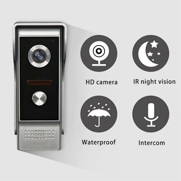 4,3 tommer kablet videodørtelefon system visuel dørklokke med