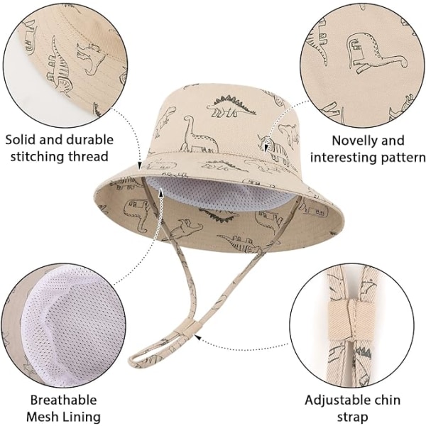 Baby Solhat Bob Hat Drenge Piger Børn Sommer Spand Hat UPF 50+ Pa