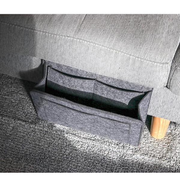 （Mørkegrå）Tom Lomme Sofa Bed Filt Opbevaringspose Sengeside Organiser