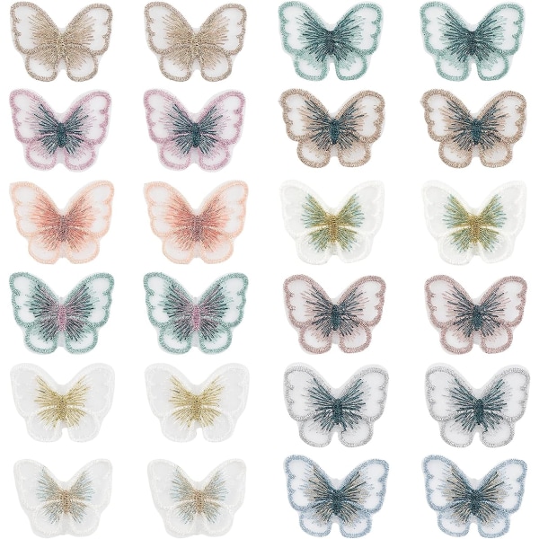 72 st Butterfly Lace Patches, 12 Colors Brodery Patches Organ