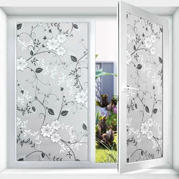 1st 45x200CM svart och vitt bläck Blommönster Anti Peeping Wind